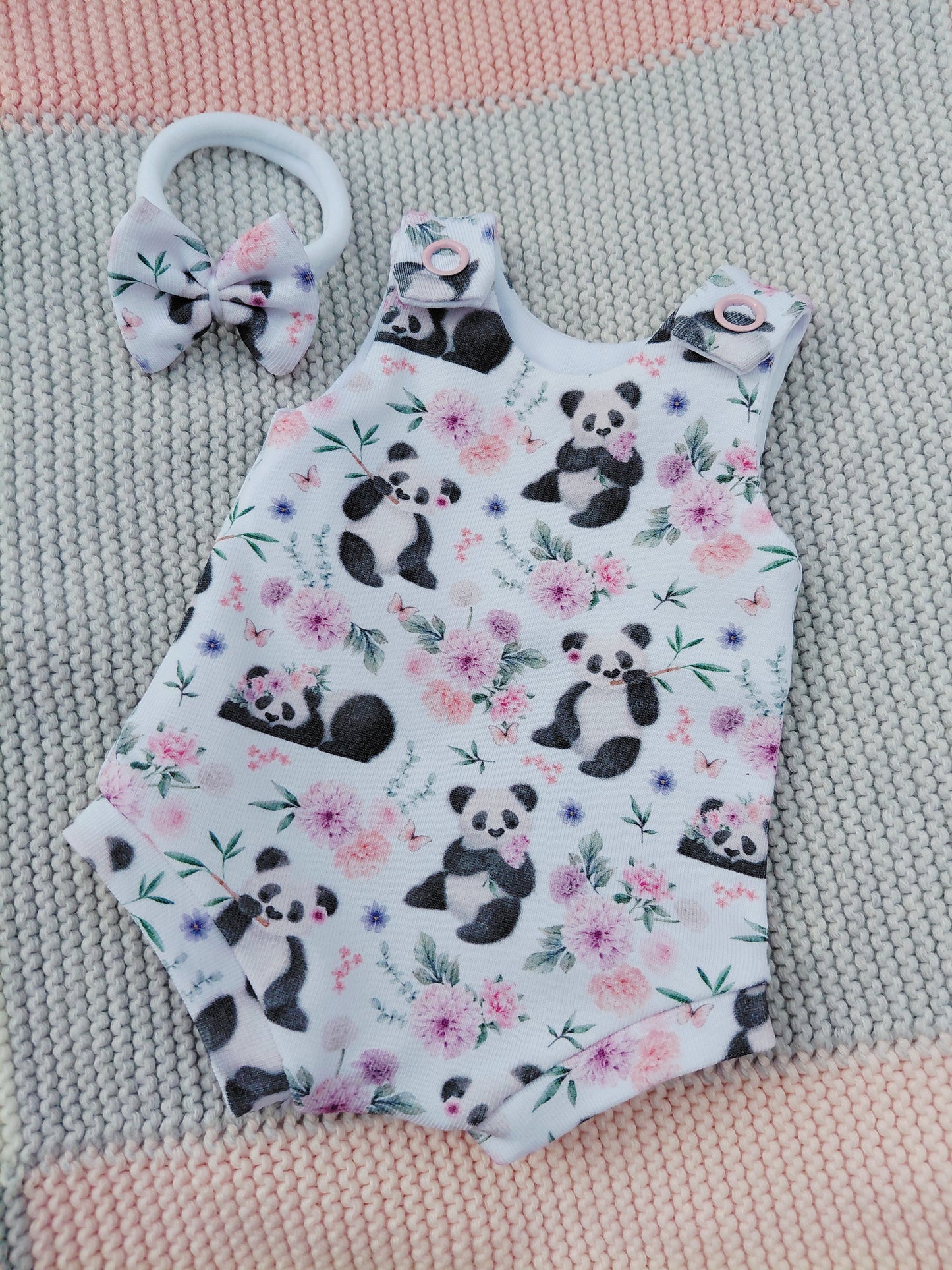 10-11inch Shortie romper and hairbow