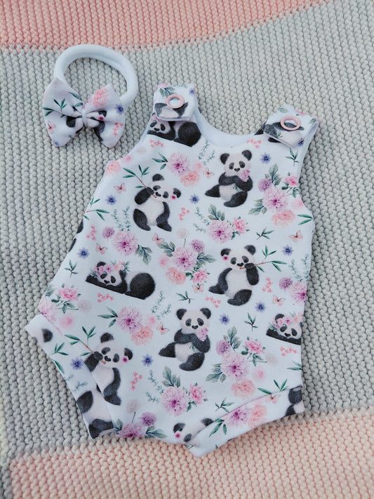 10-11inch Shortie romper and hairbow