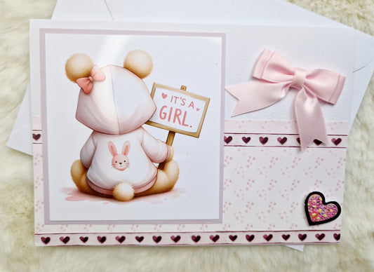 It a girl - handmade card