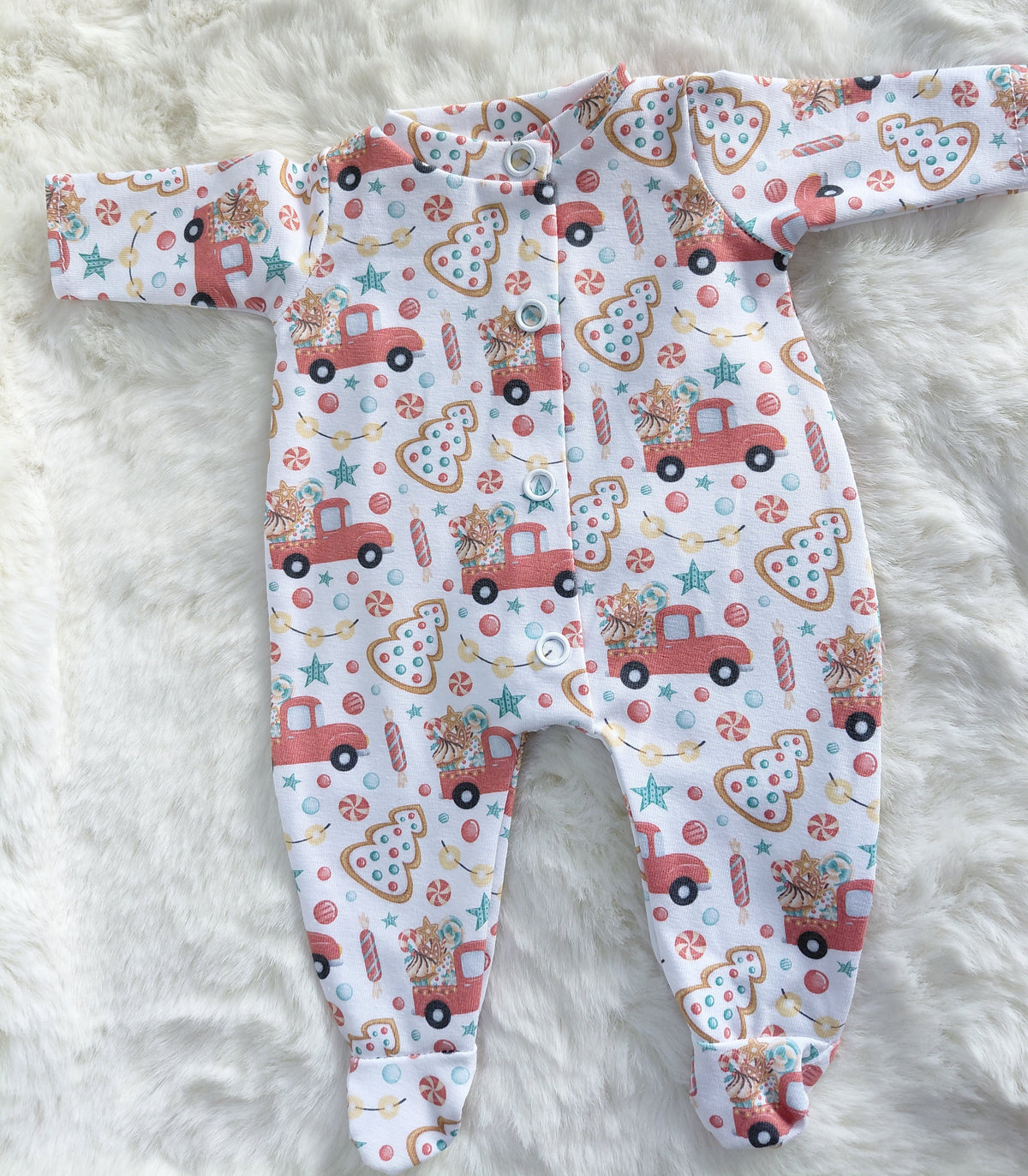 12-13inch Christmas trucks Sleepsuit