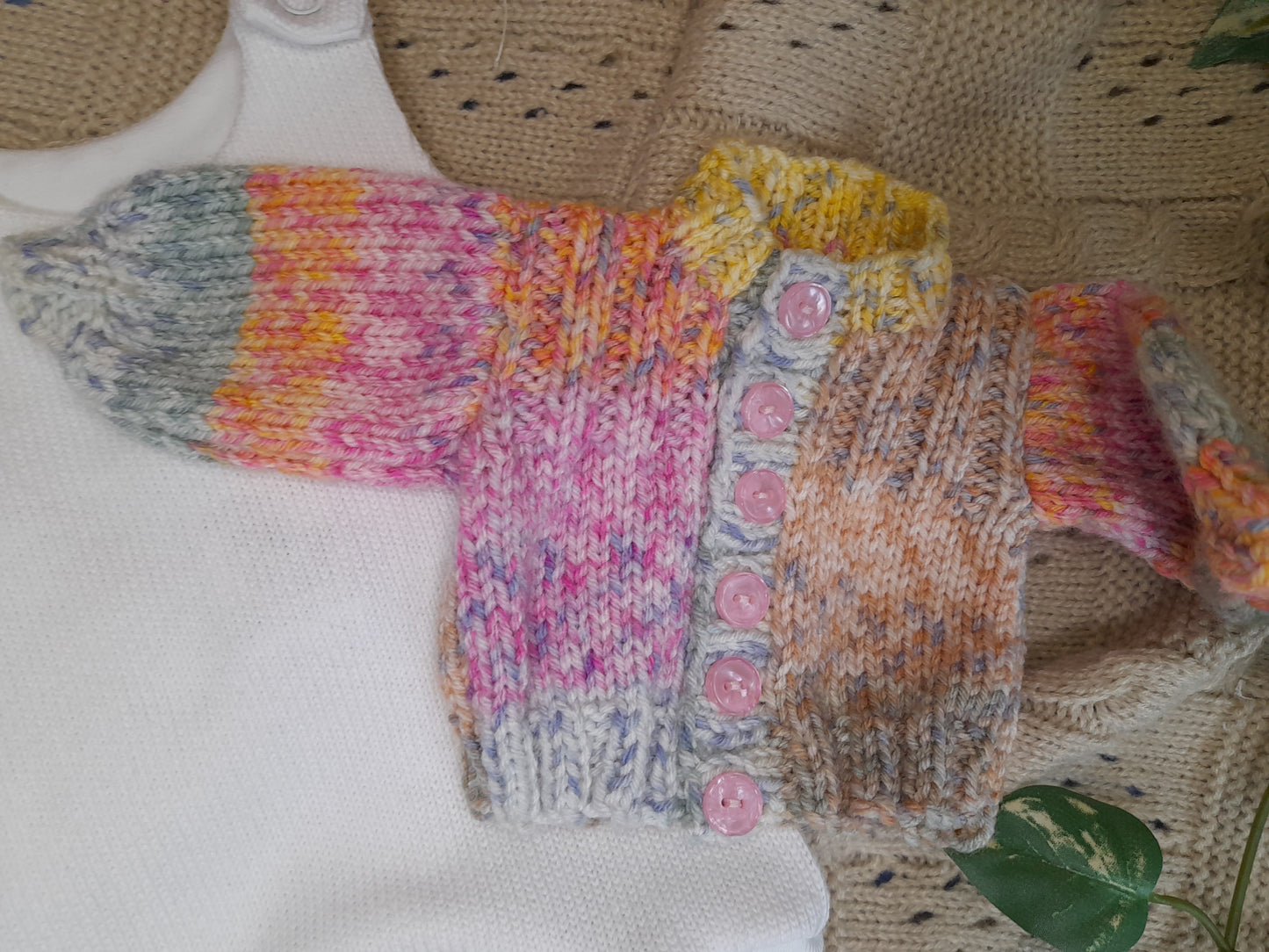 12-13 inch romper & cardigan set
