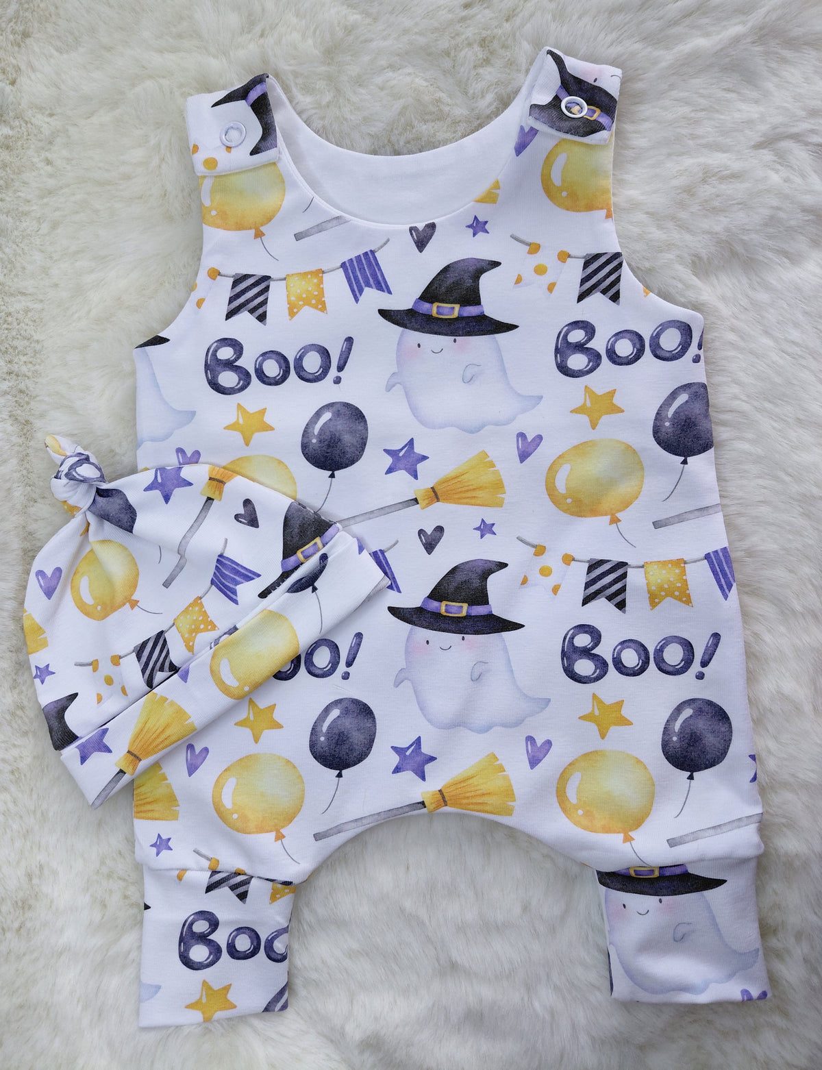 16-17inch Boo Ghost romper & beanie