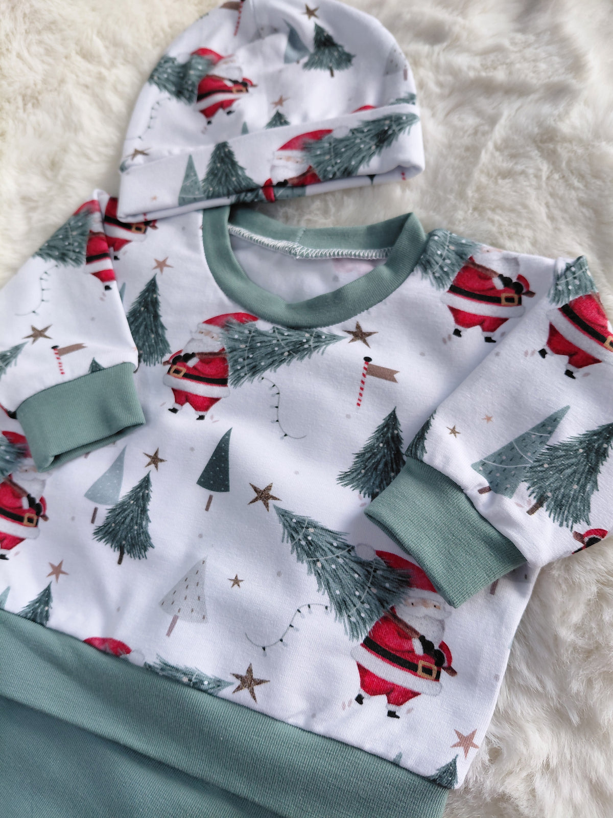 Preemie 3 piece Santa Lounge suit