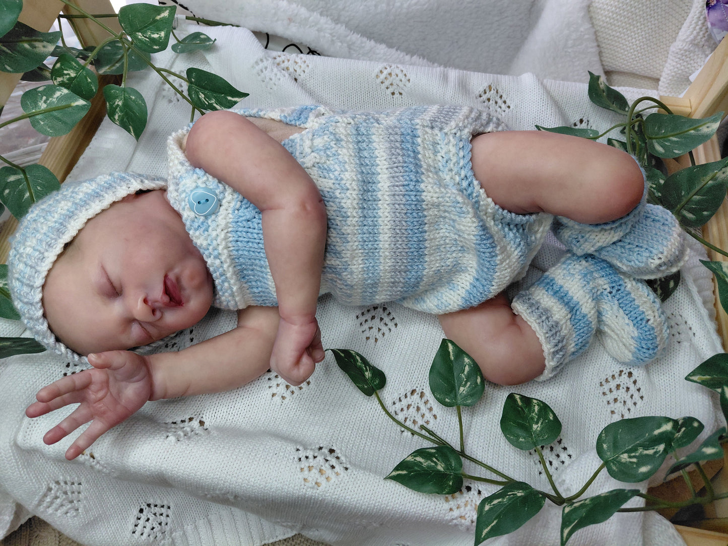 18-19inch Handknitted romper set