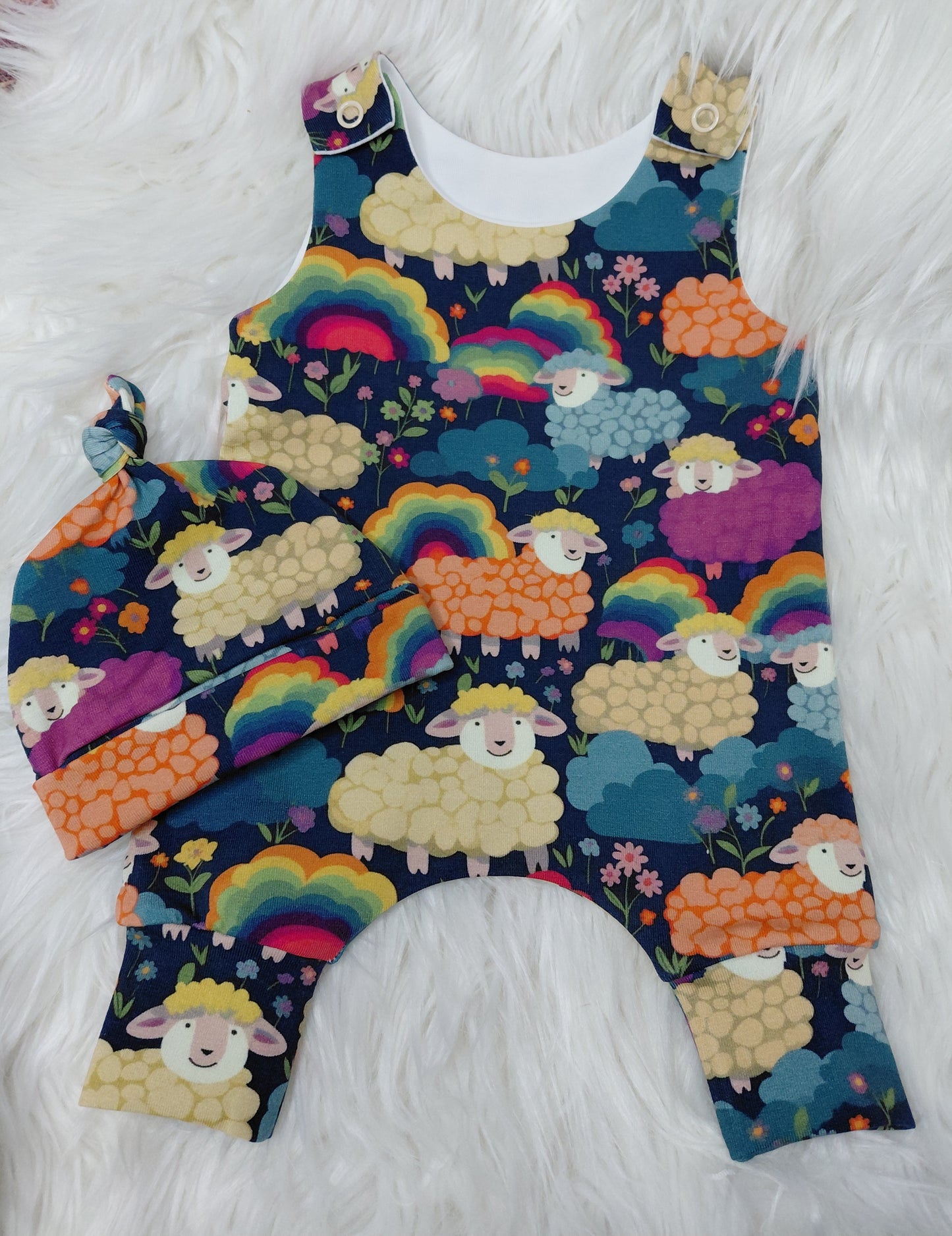 16-17 inch sheep Hareem Romper & hat