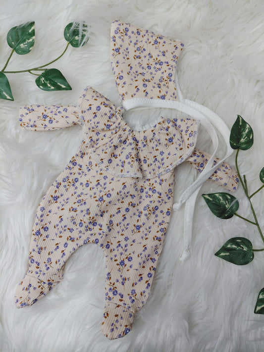 12inch Ruffle romper & pixie bonnet
