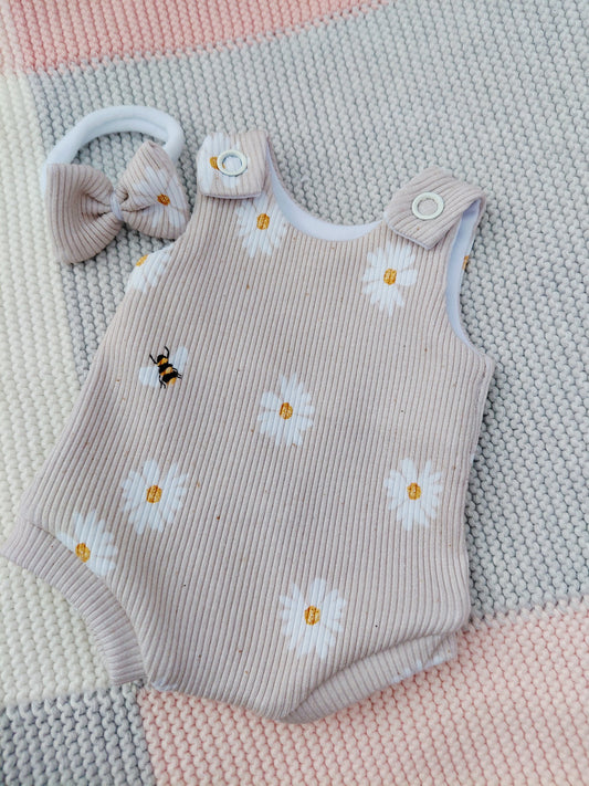 10-11inch Shortie romper and hairbow