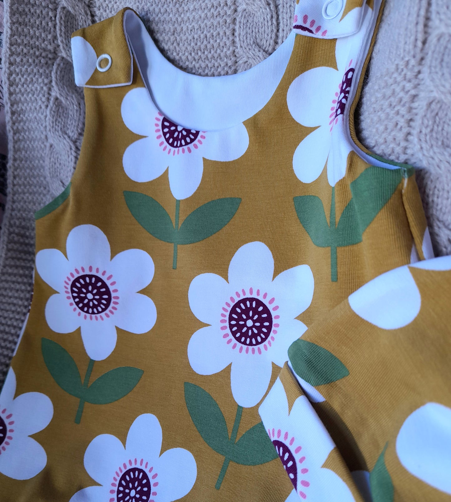 18-19inch Preemie floral Hareem Romper and hat