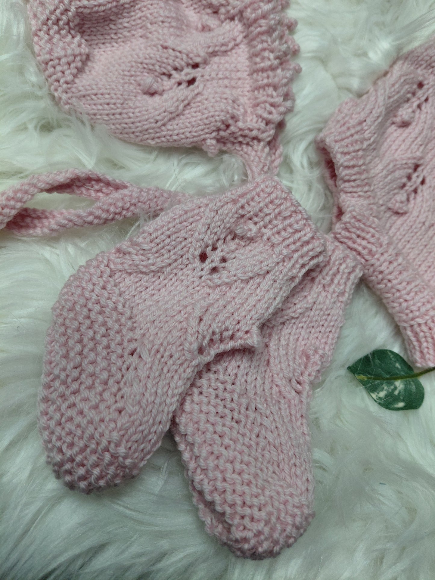Newborn 20-21inch Handknitted Merino set
