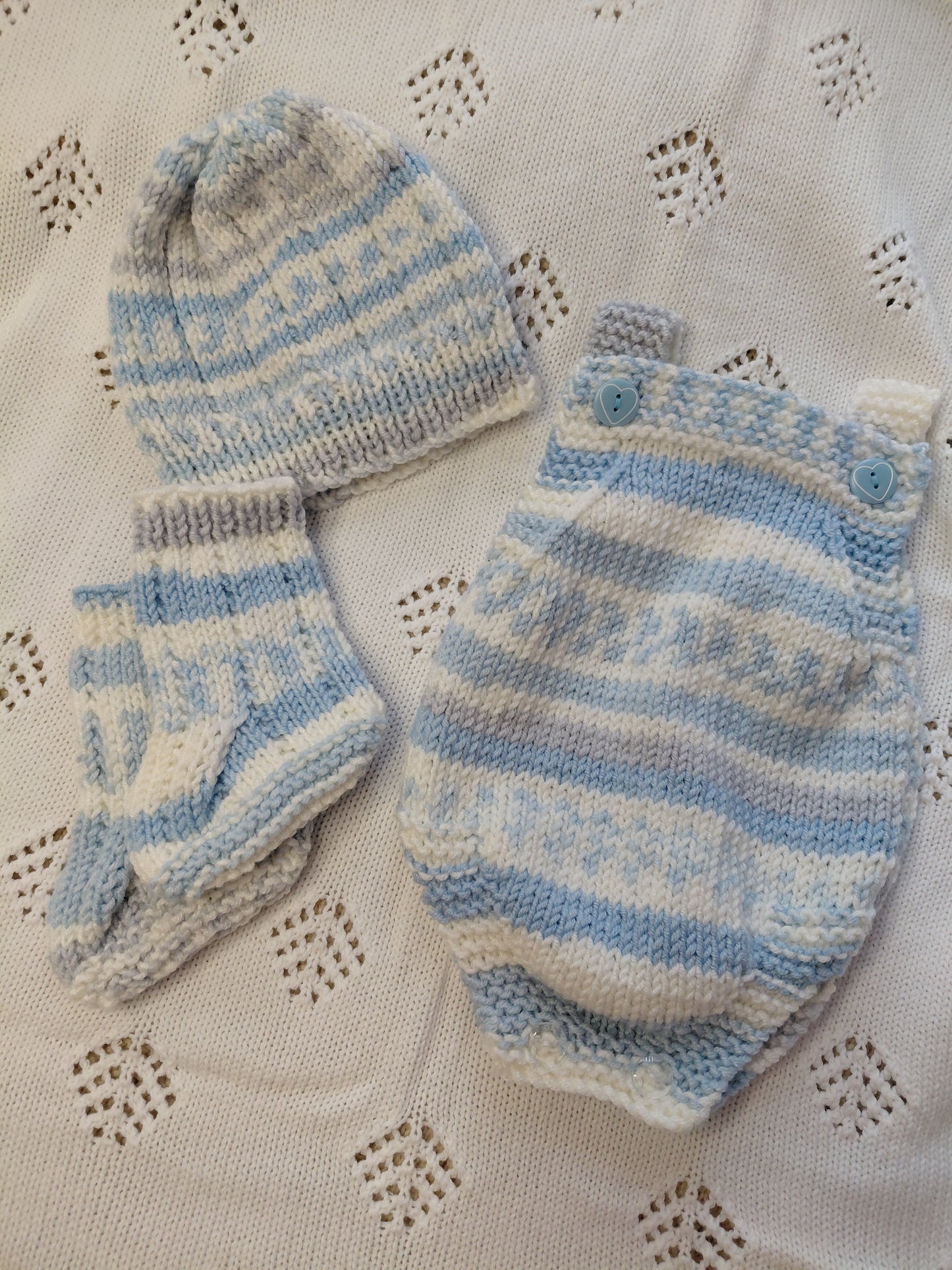 18-19inch Handknitted romper set