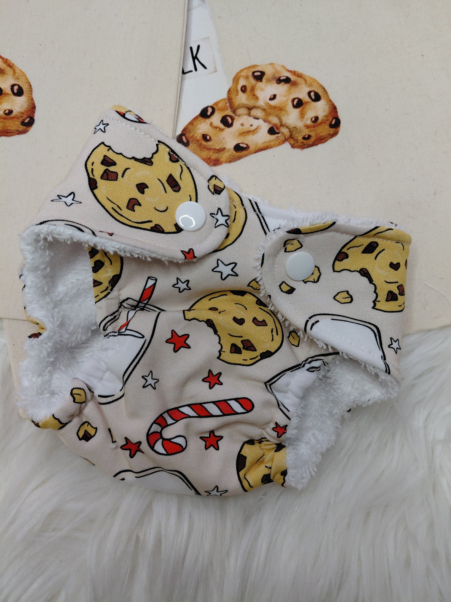 Luxury elasticated Nappy - large (18-19/20inch) Bib optional