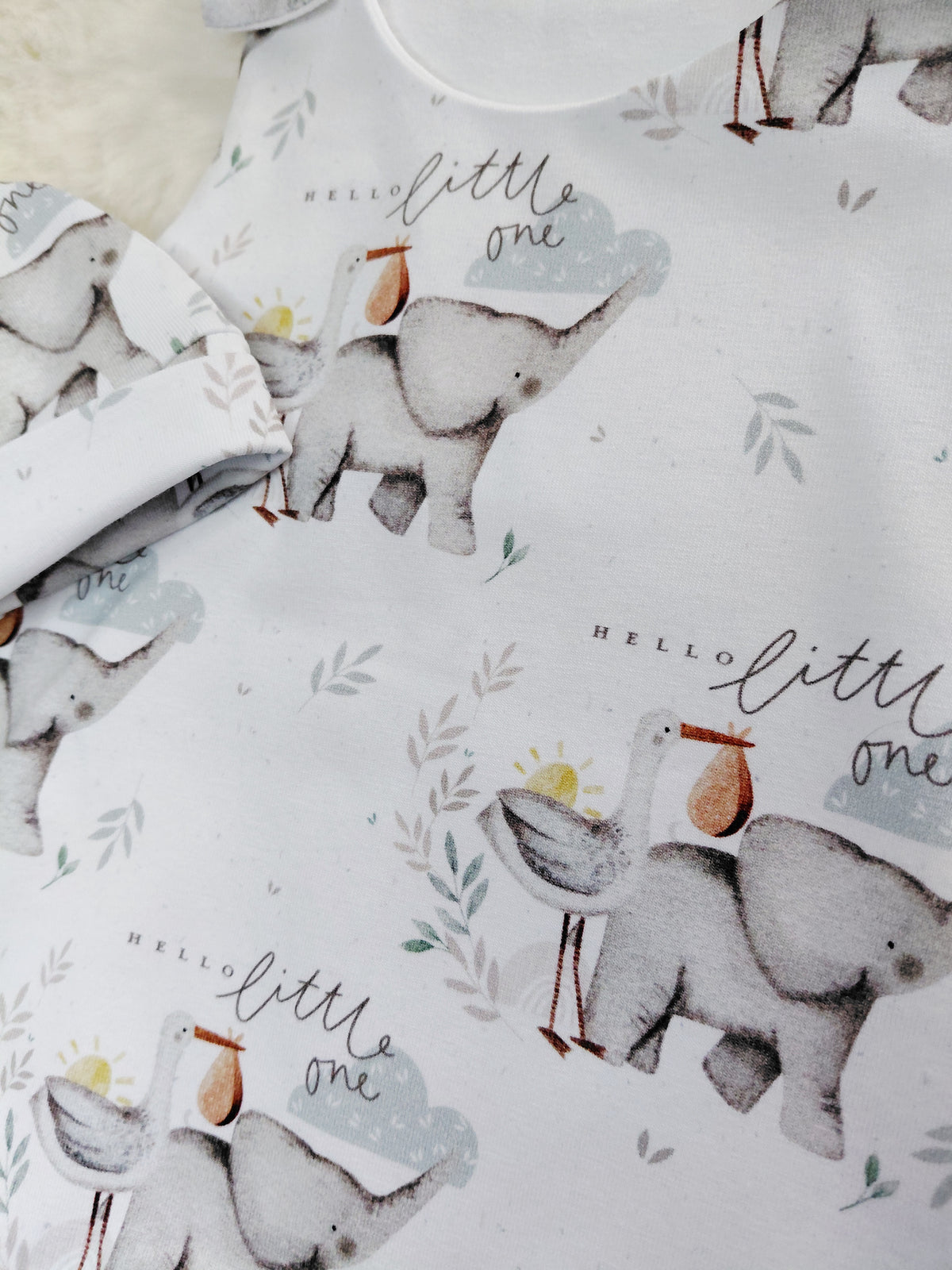16-17inch 'Hello'  white romper & hat
