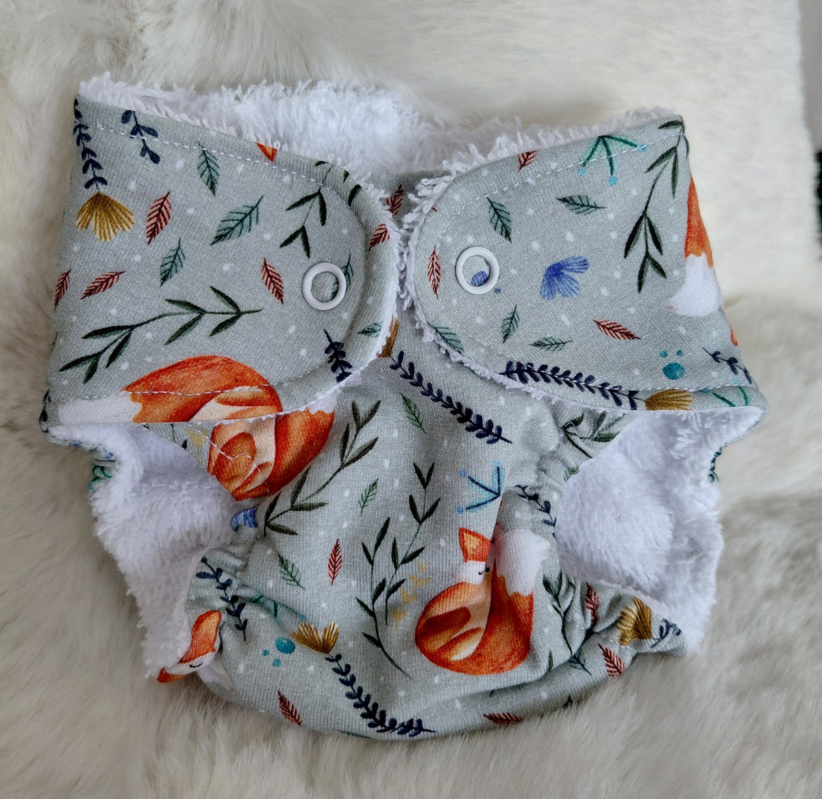 Luxury sleeping fox nappy - Medium 16-17inch l