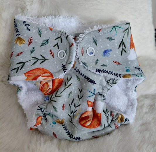Luxury sleeping fox nappy - Medium 16-17inch l