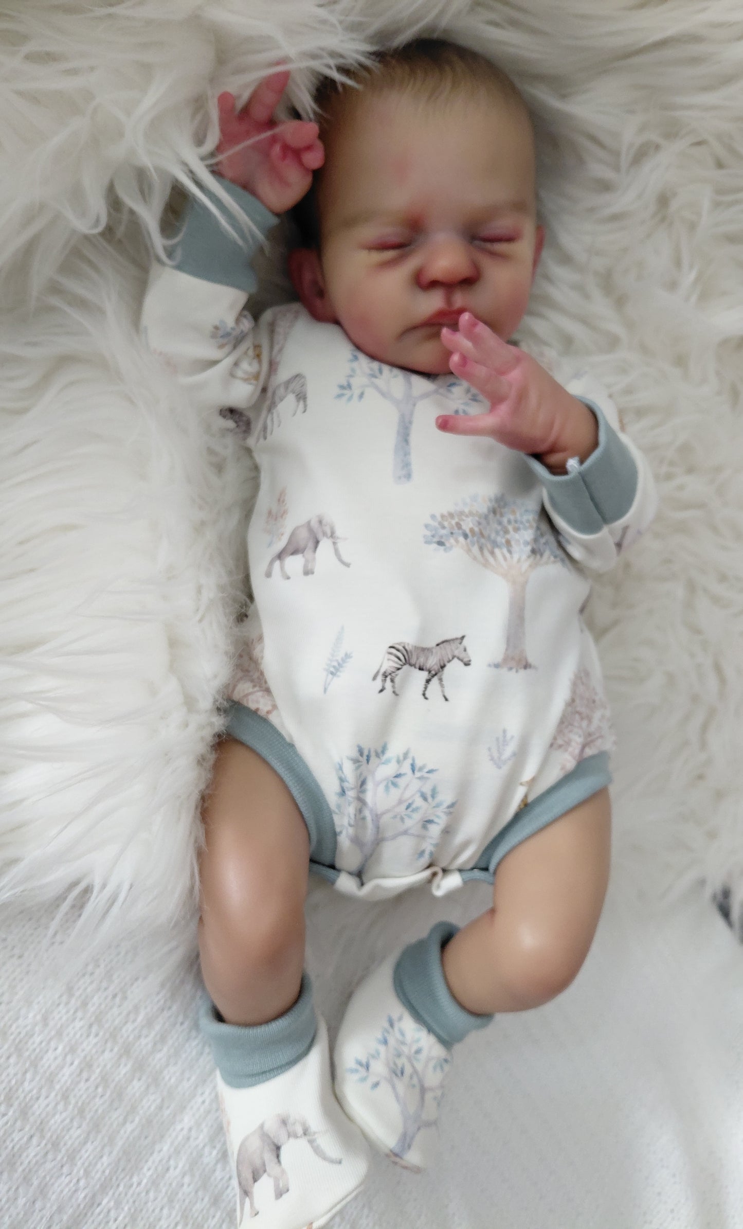 16-17 inch Safari Sweater style romper set