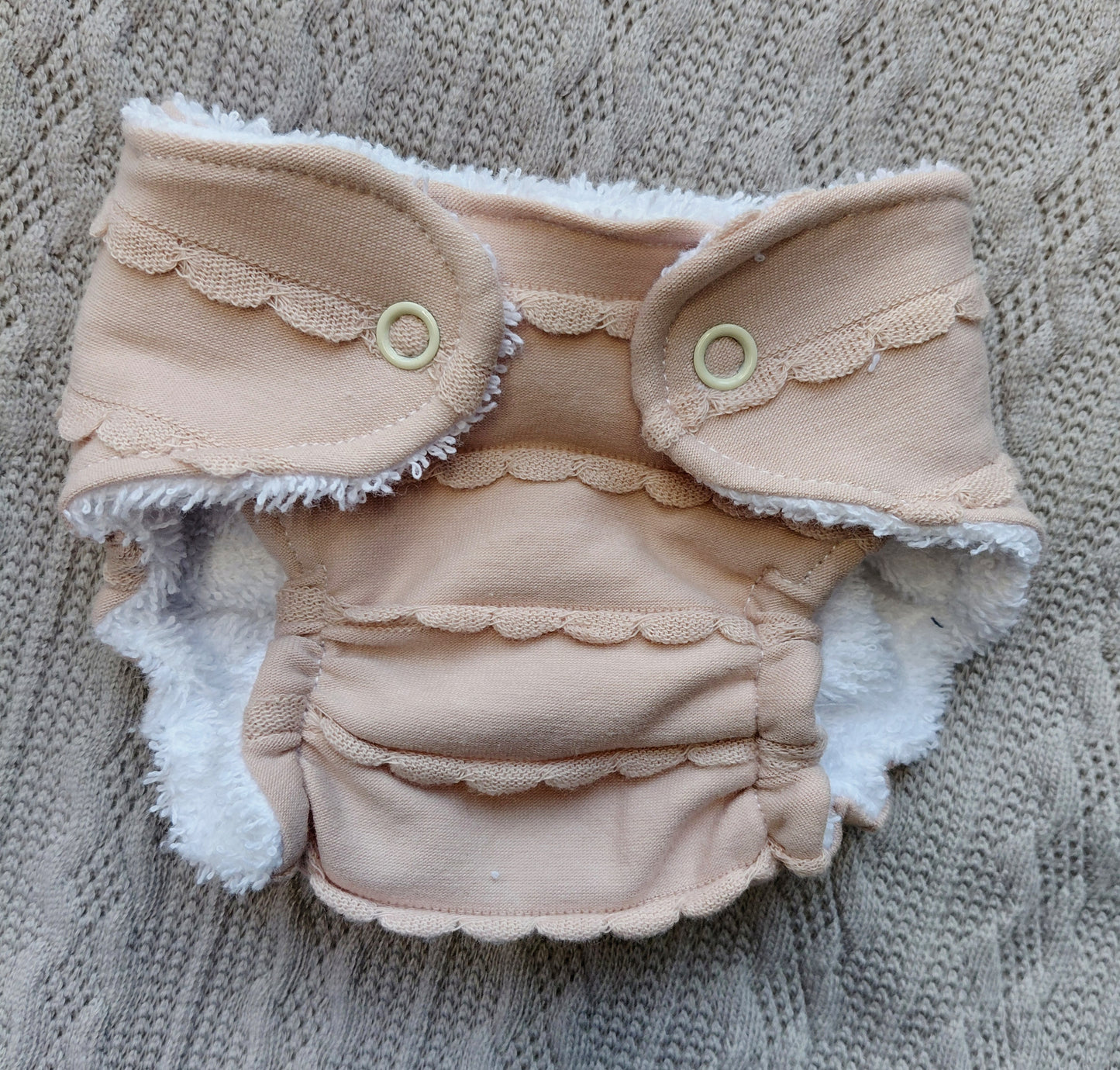 Luxury elasticated Nappy - Small (14-15inch doll)