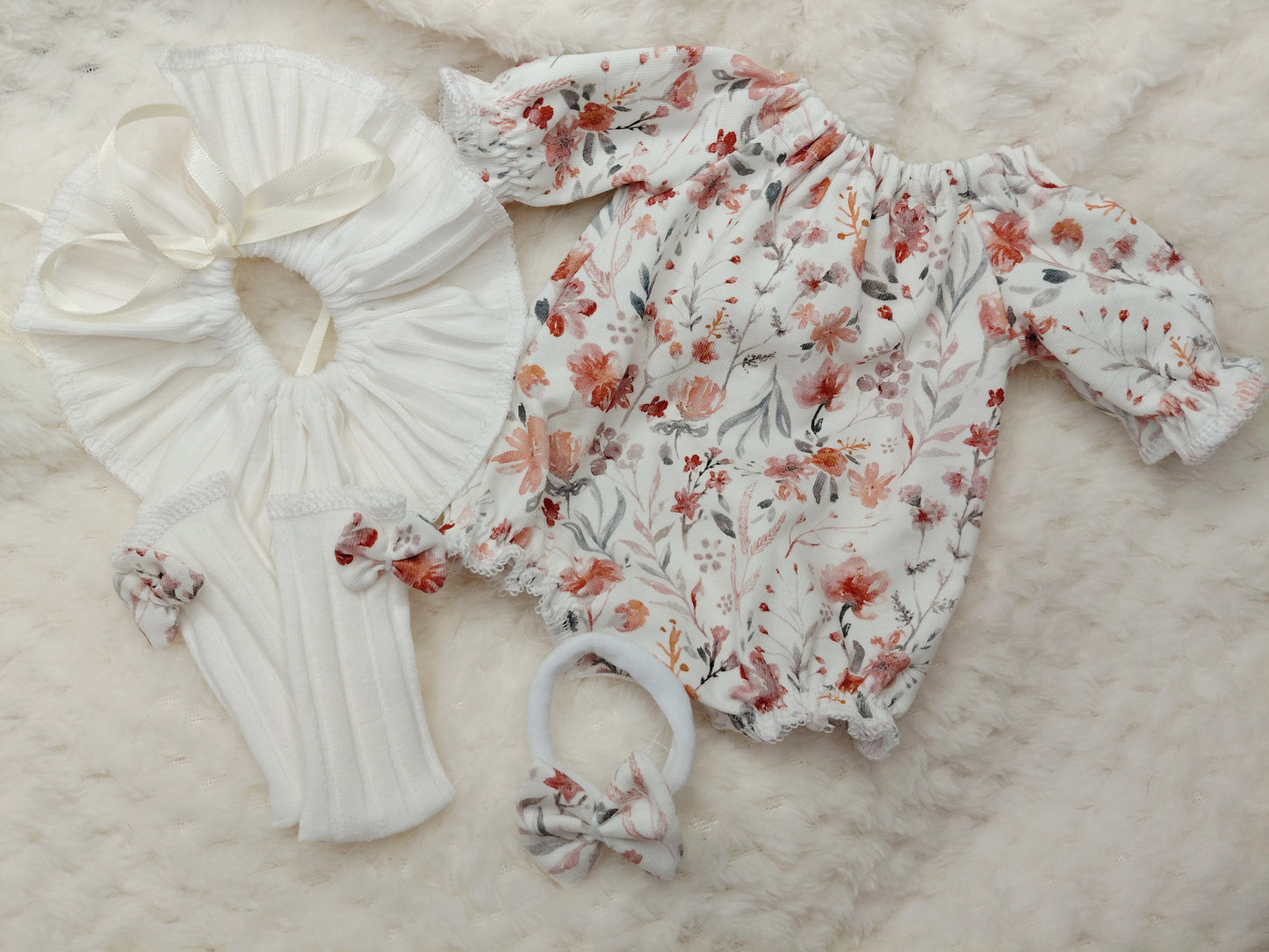 12-13 inch shortie Ruffle romper set