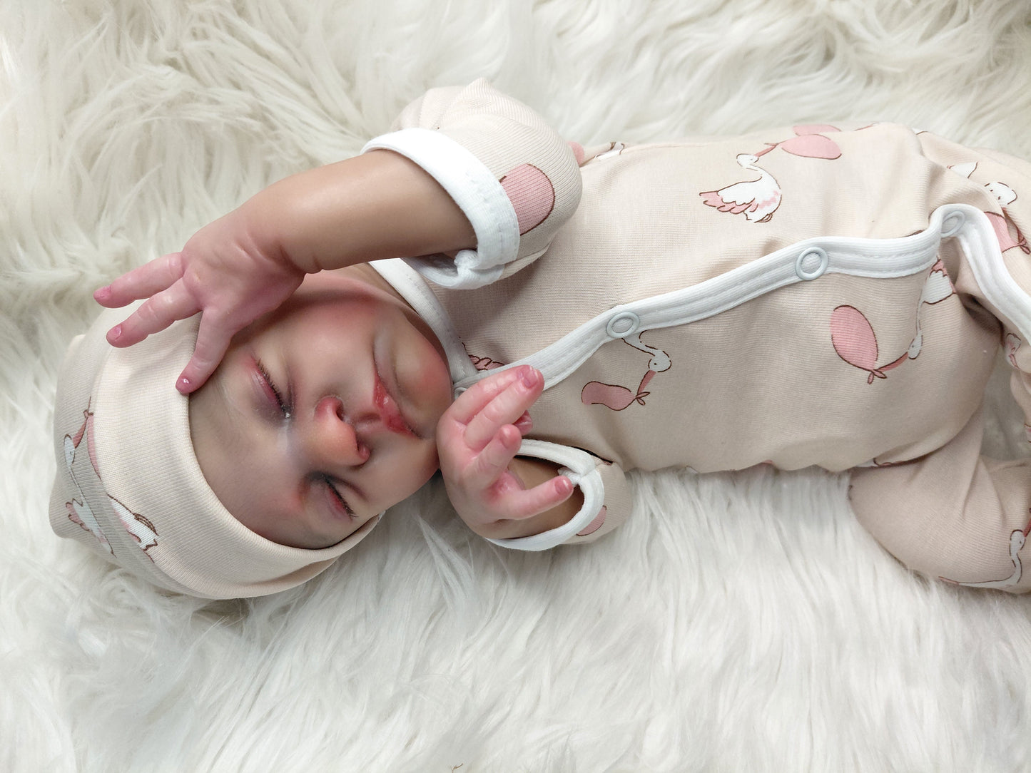 16-17inch stork sleepsuit