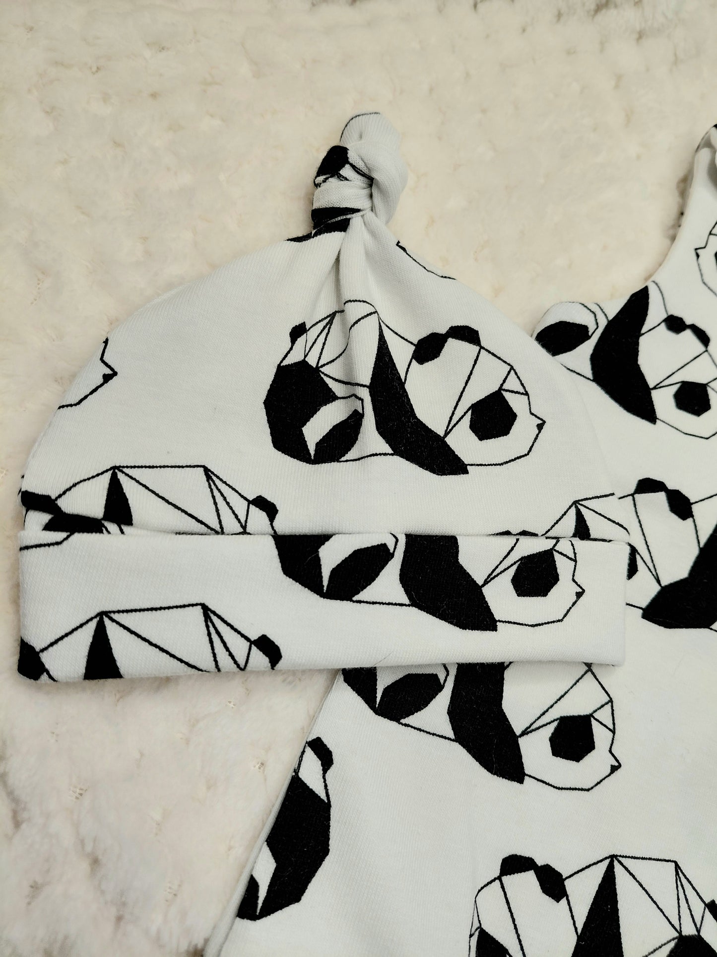14-15inch origami panda Hareem Romper and beanie