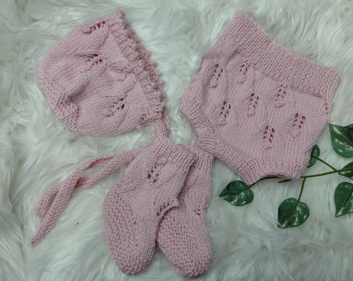 Newborn 20-21inch Handknitted Merino set