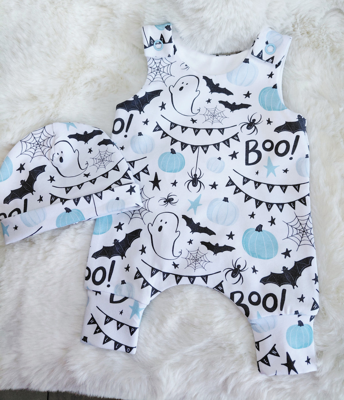 14-15inch Happy holloween Hareem Romper and beanie