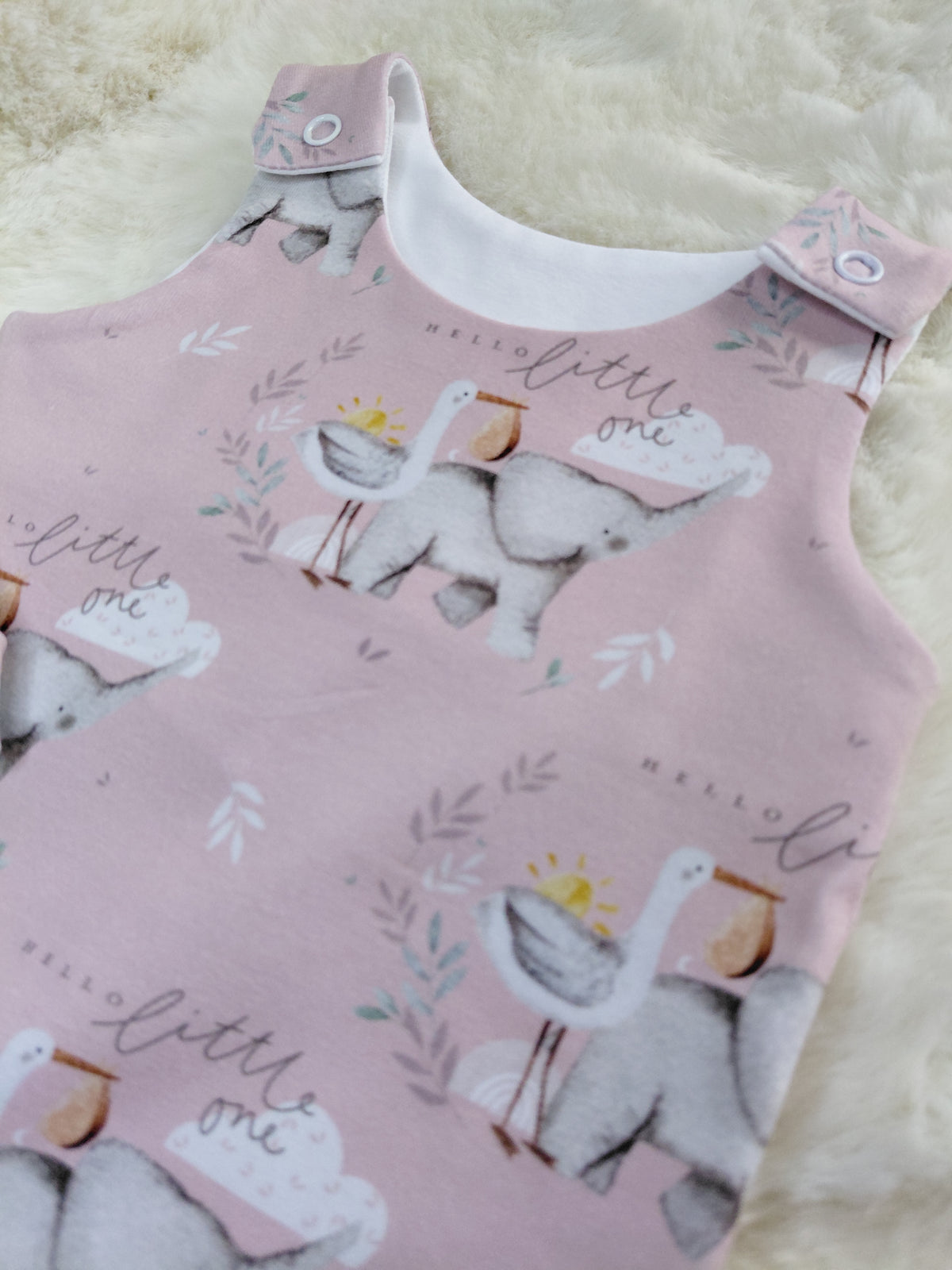 16-17inch 'Hello' pink romper & hat