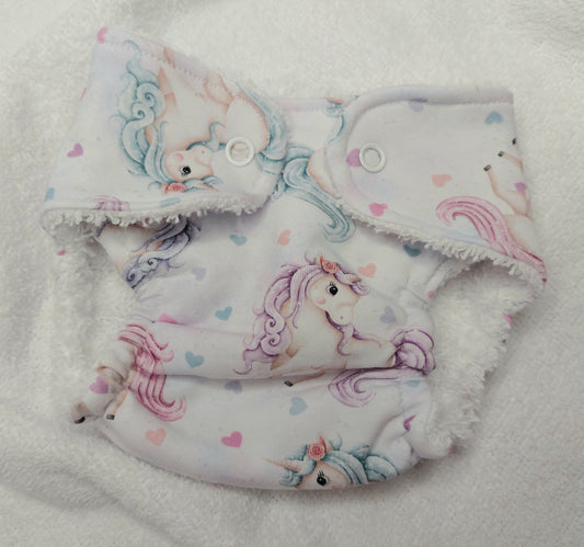 Luxury Unicorn nappy - Medium 16-17inch