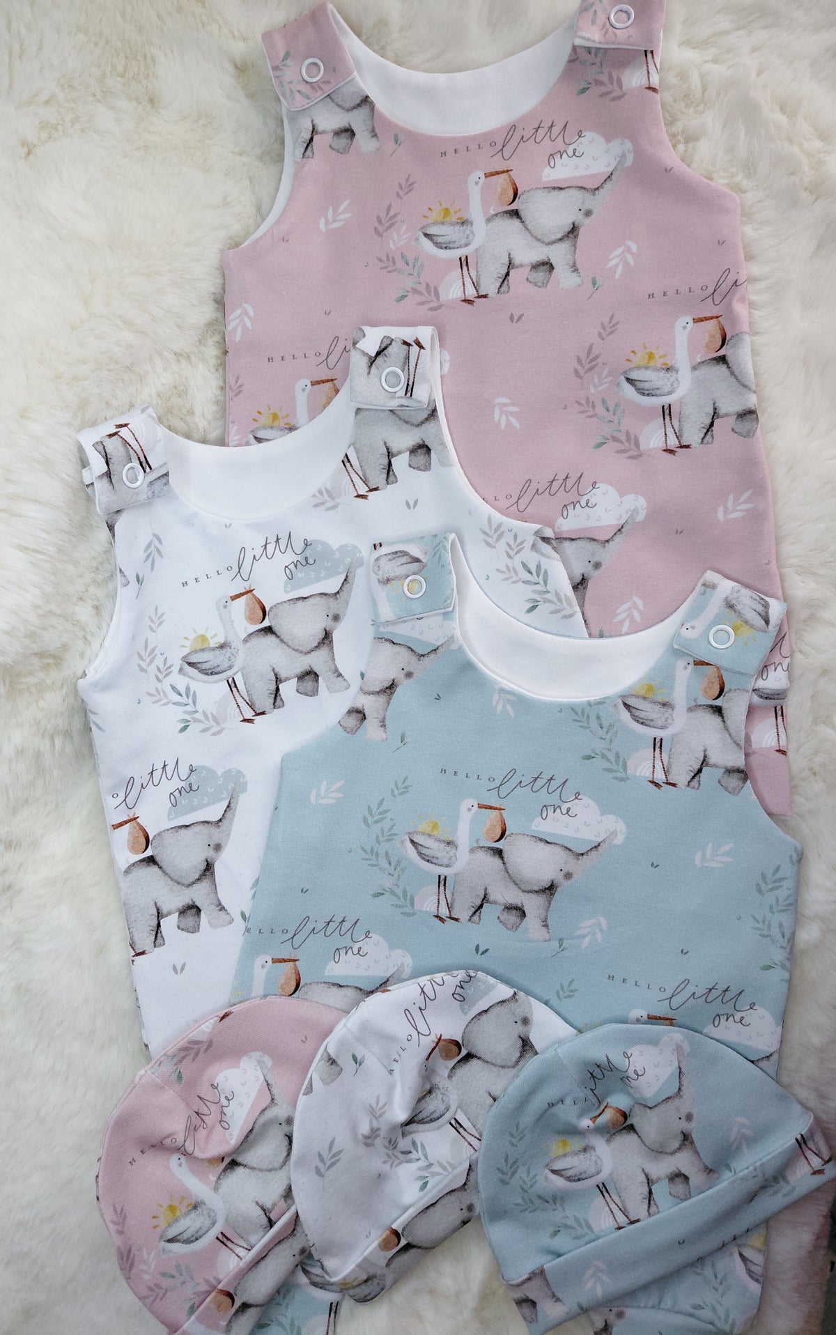 16-17inch 'Hello'  white romper & hat