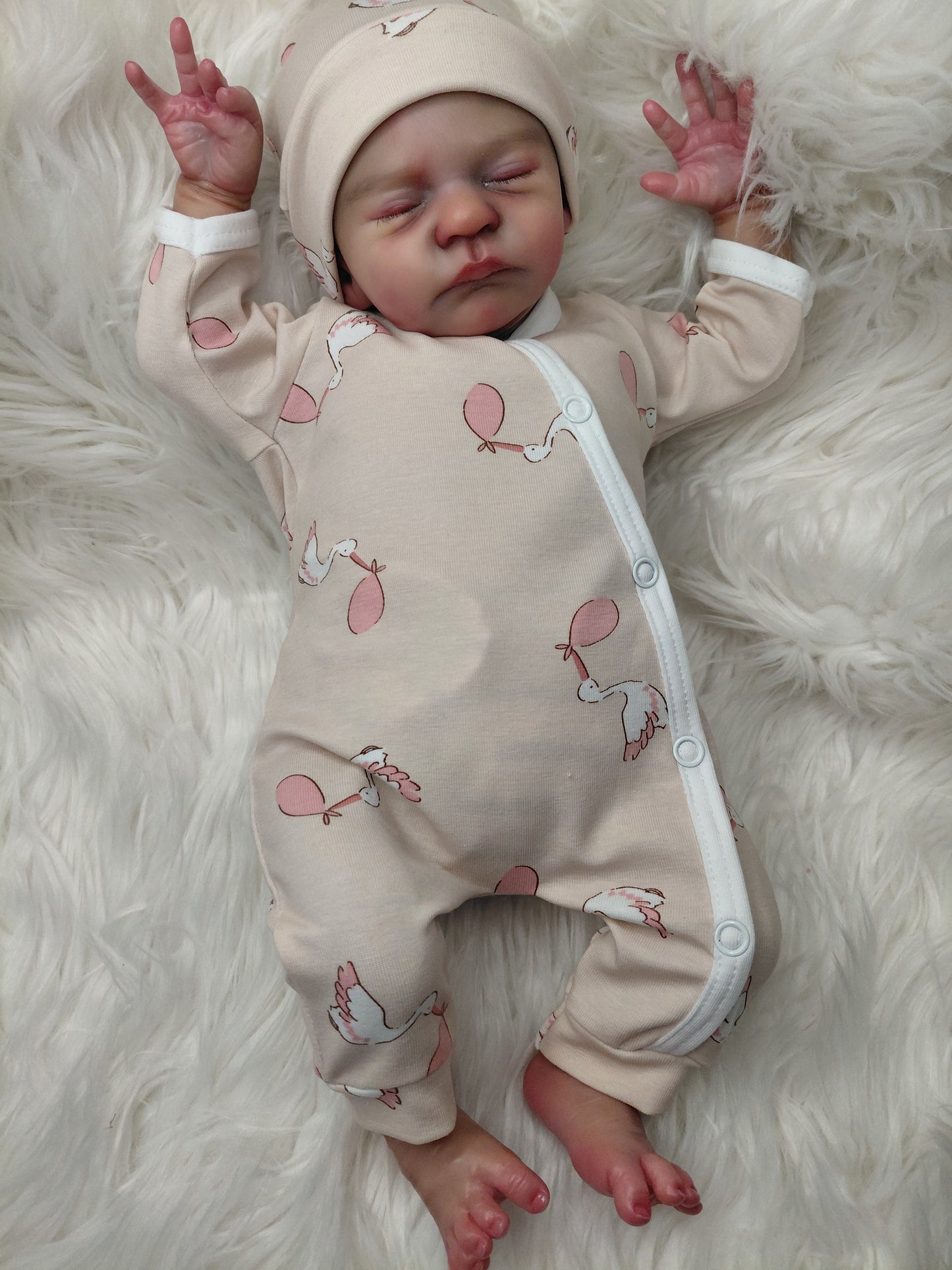 16-17inch stork sleepsuit