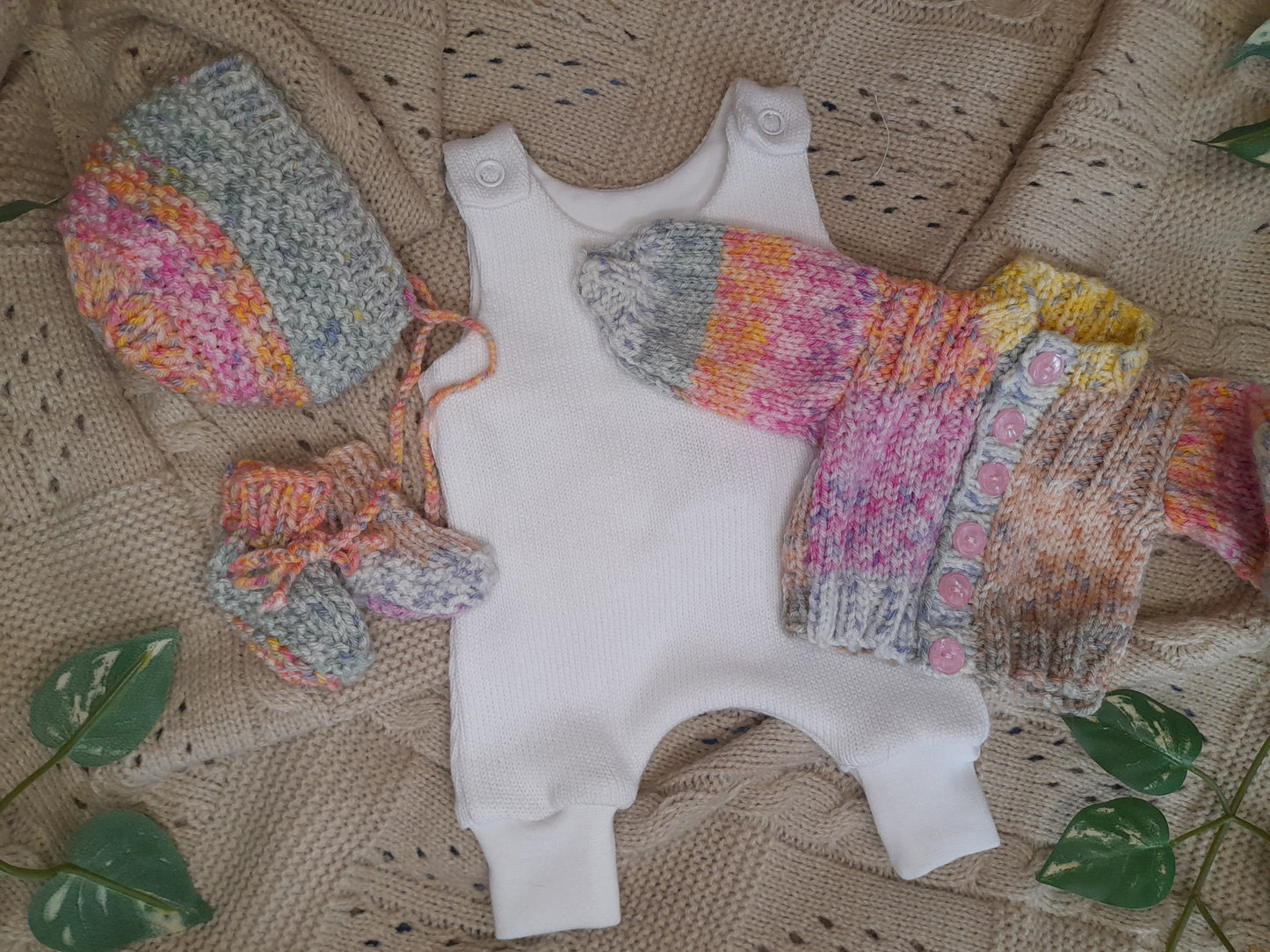 12-13 inch romper & cardigan set