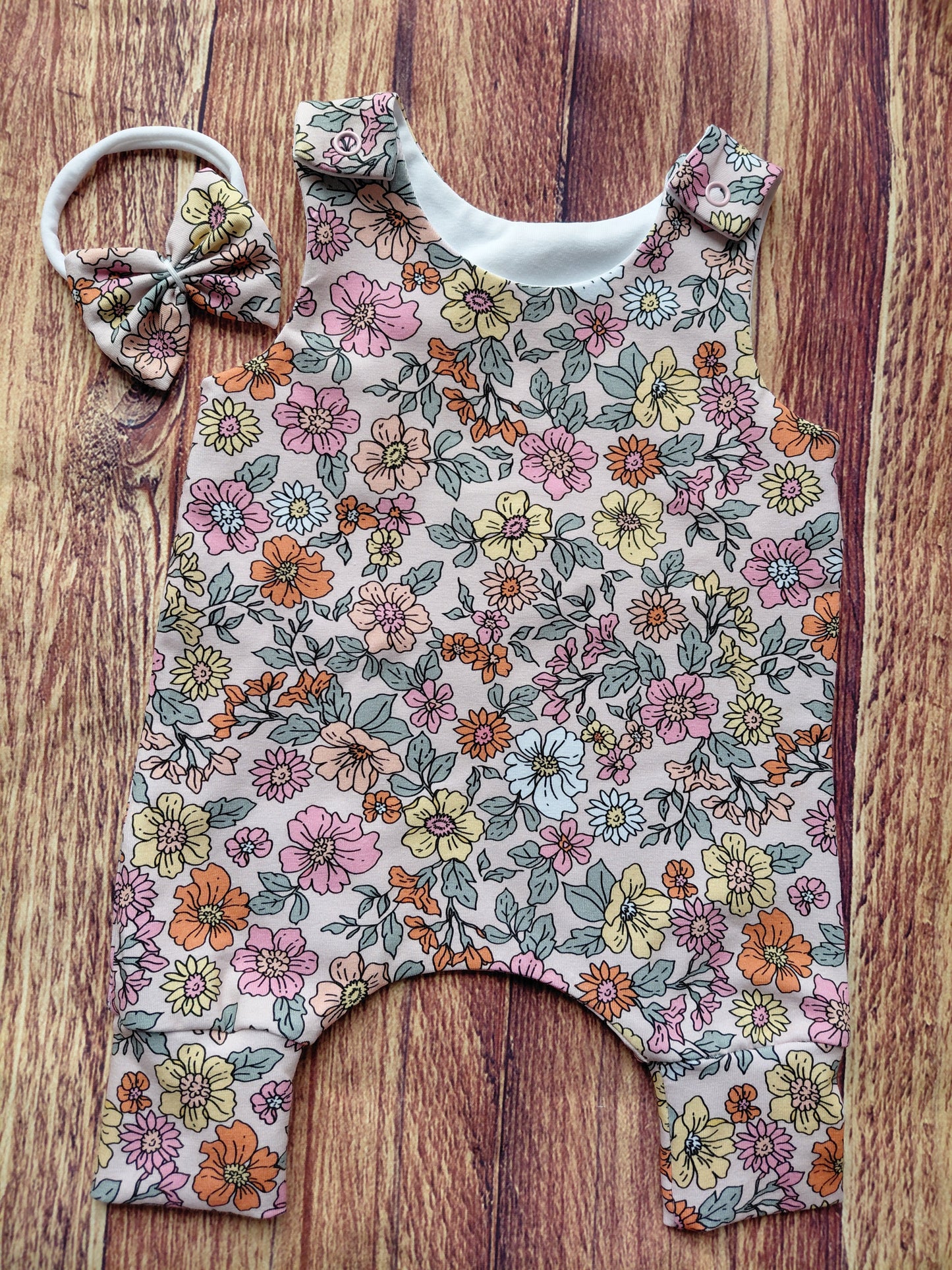 18-19inch Preemie Hareem Romper and bow