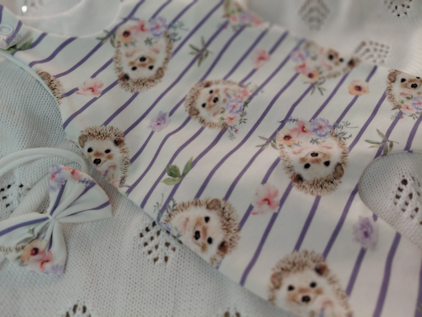 16-17inch Footed Romper & hairbow