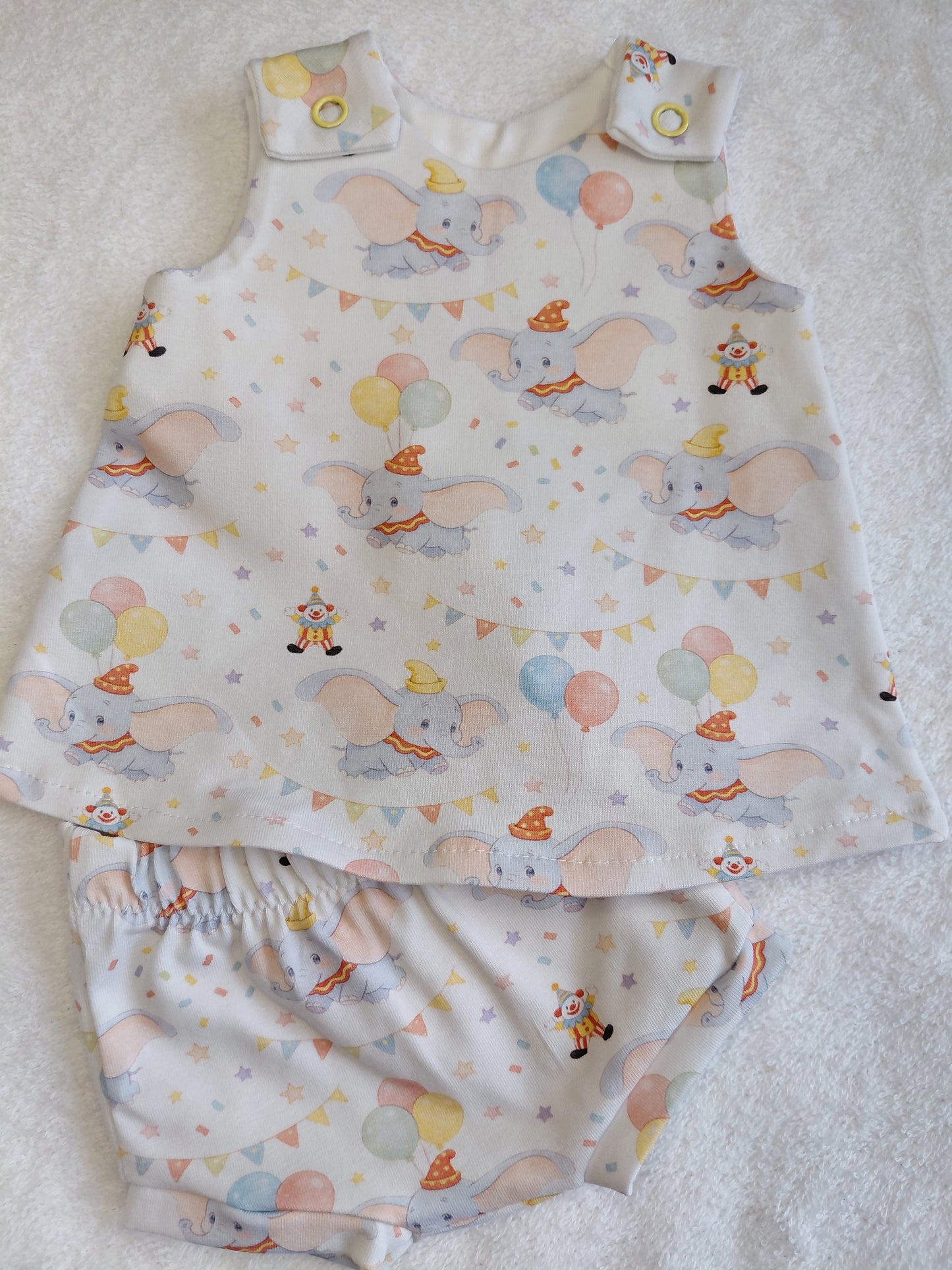 15-16inch flying elephant pinafore & pants set