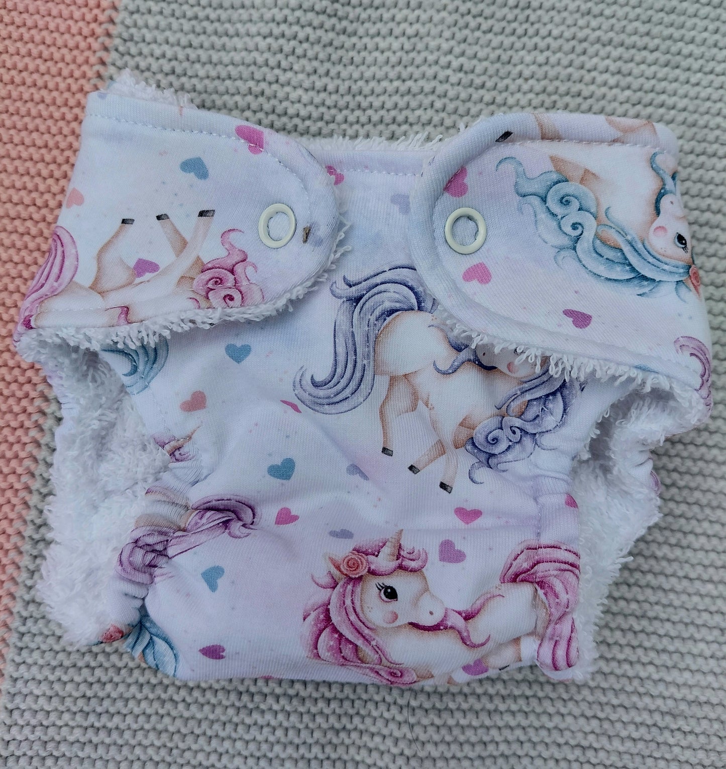 Luxury Unicorn nappy - Medium 16-17inch