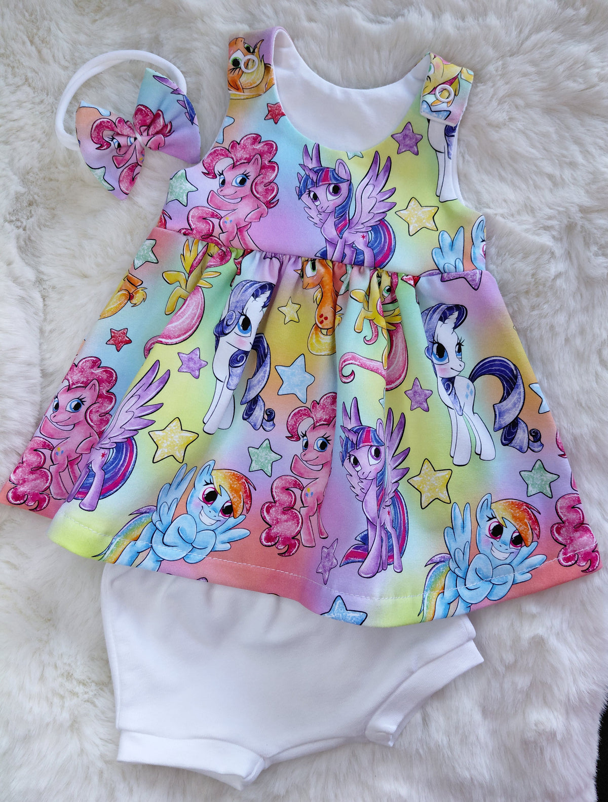 16-17inch Pretty ponys Pinafore style dress set