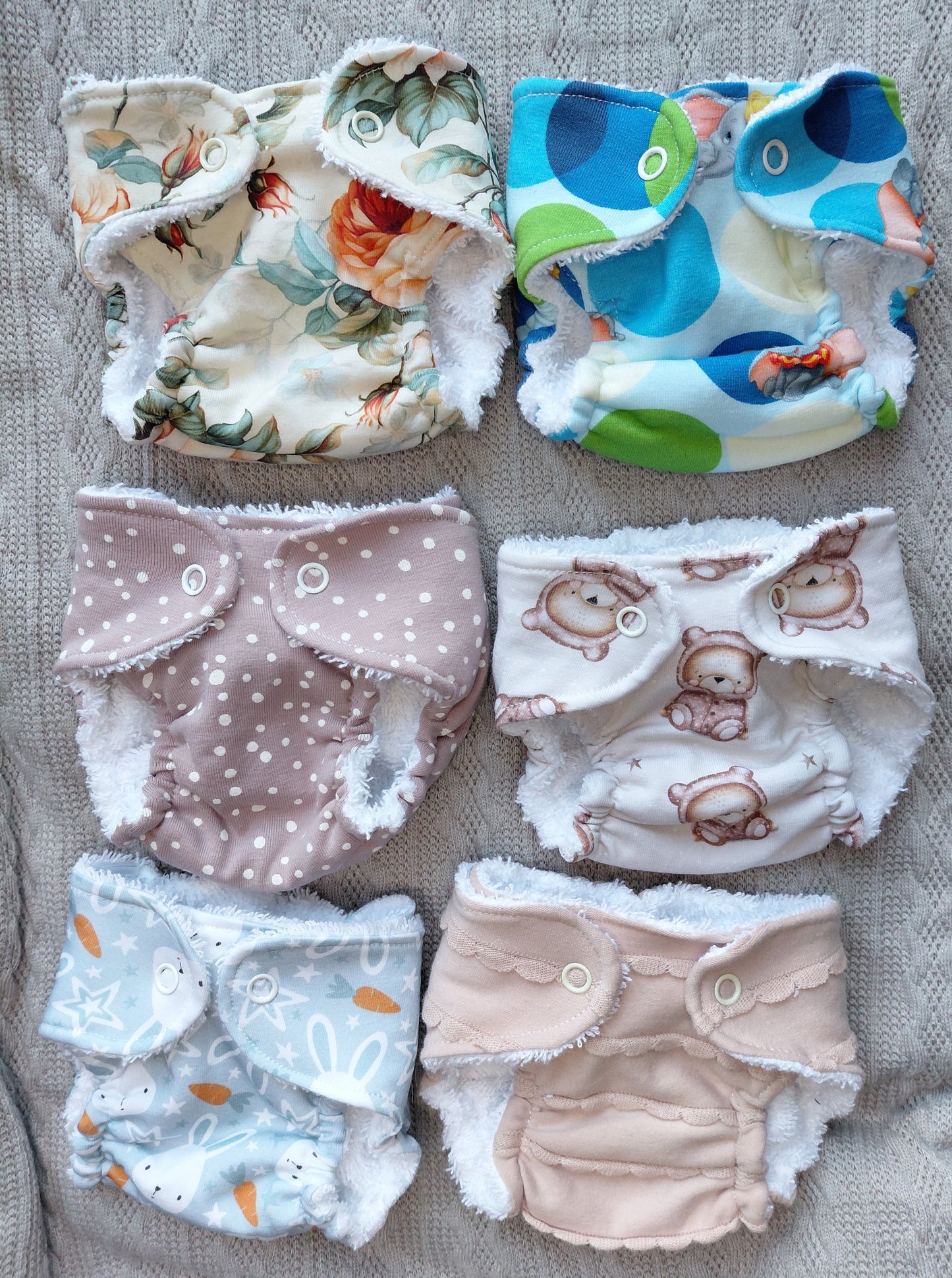 Luxury elasticated Nappy - Small (14-15inch doll)