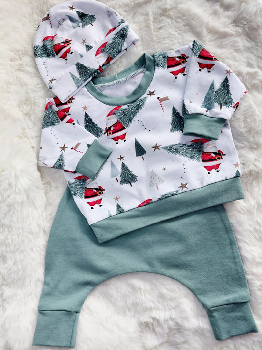 Preemie 3 piece Santa Lounge suit