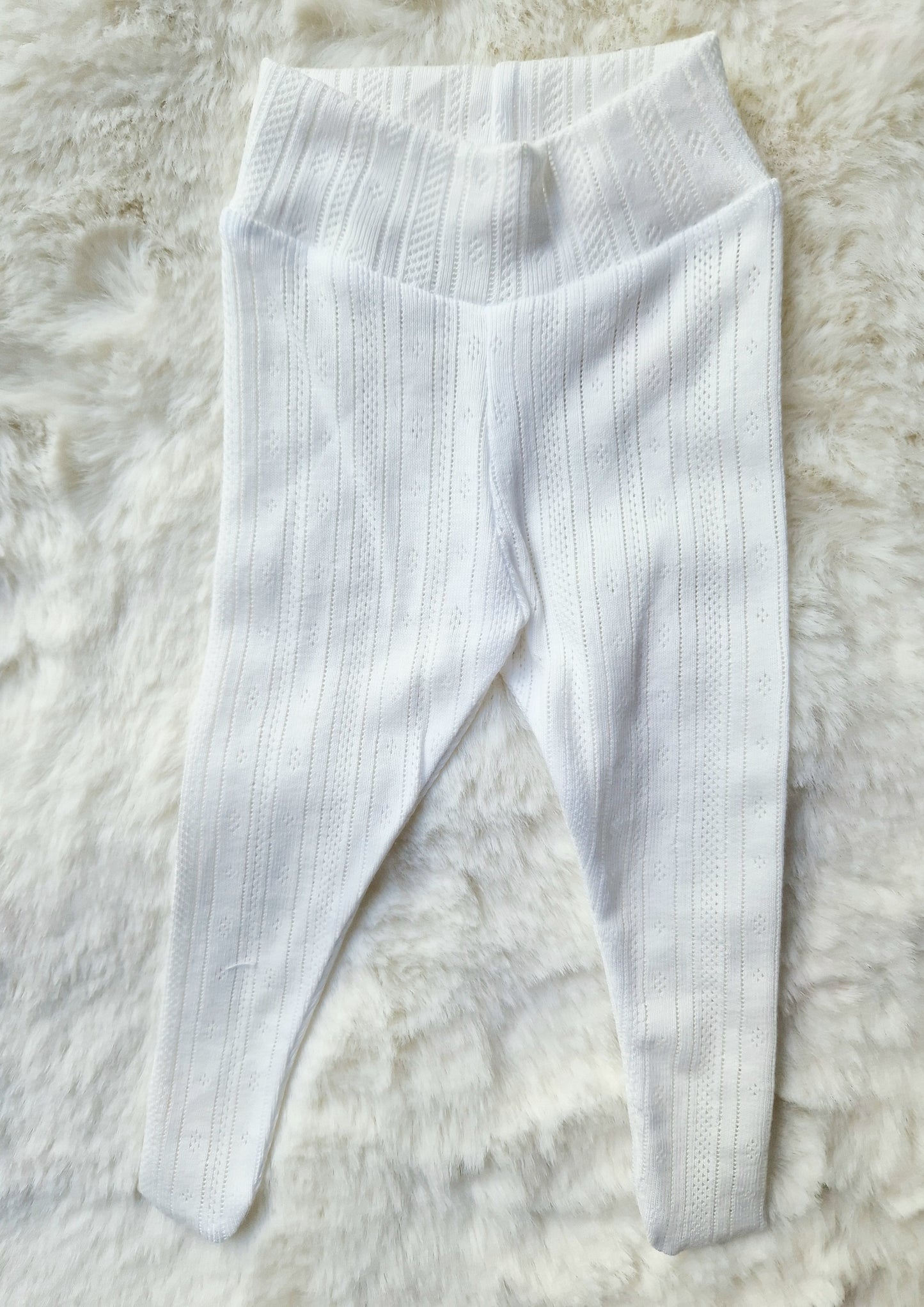 18-20inch tights cream ribbed jersey