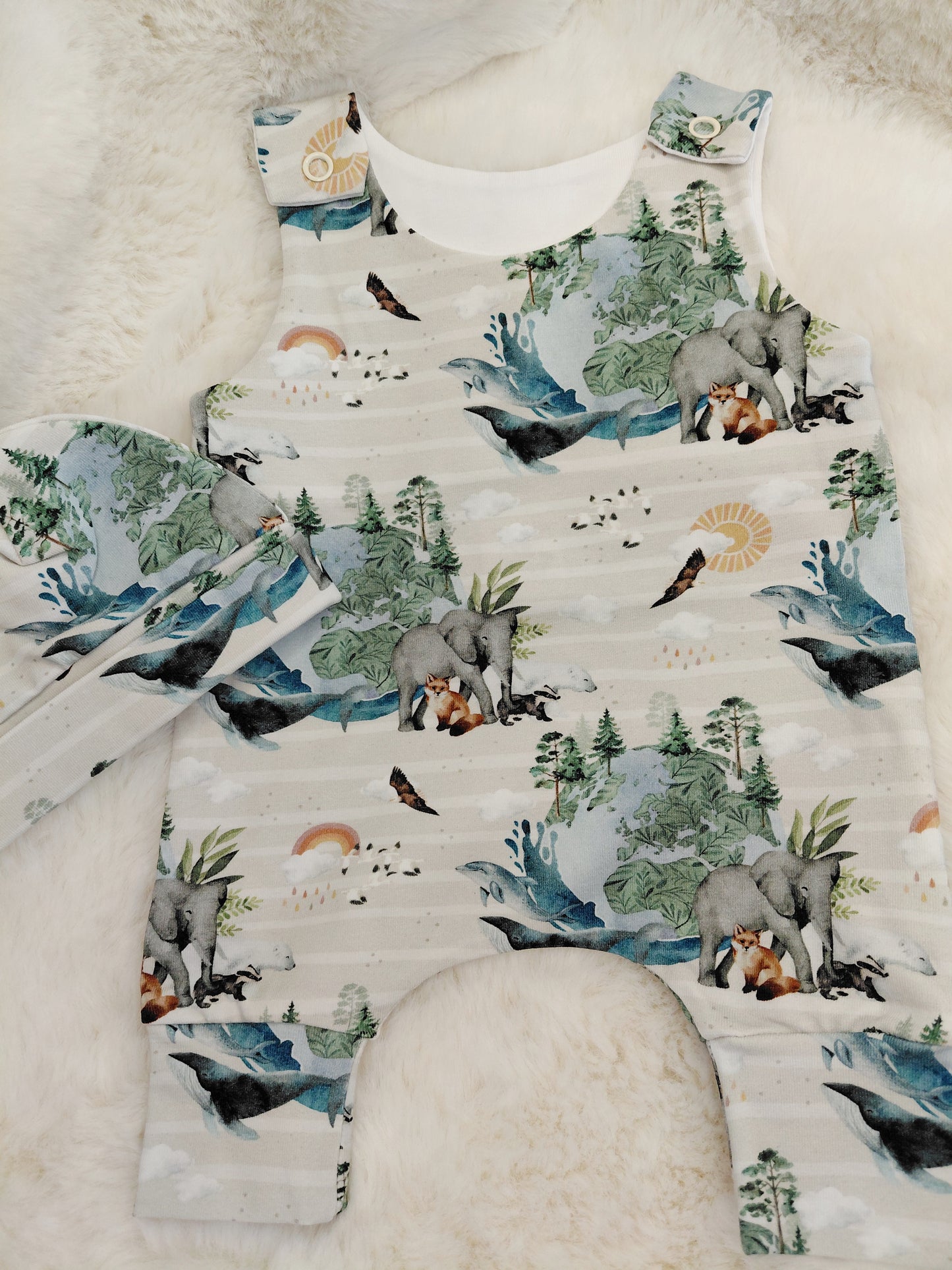 16-17 inch Our Planet Hareem Romper & hat