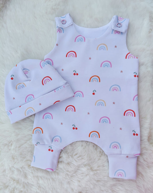 14-15inch Pastel rainbows hareem romper