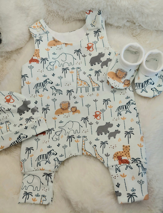 18-19inch Safari Preemie Hareem Romper set