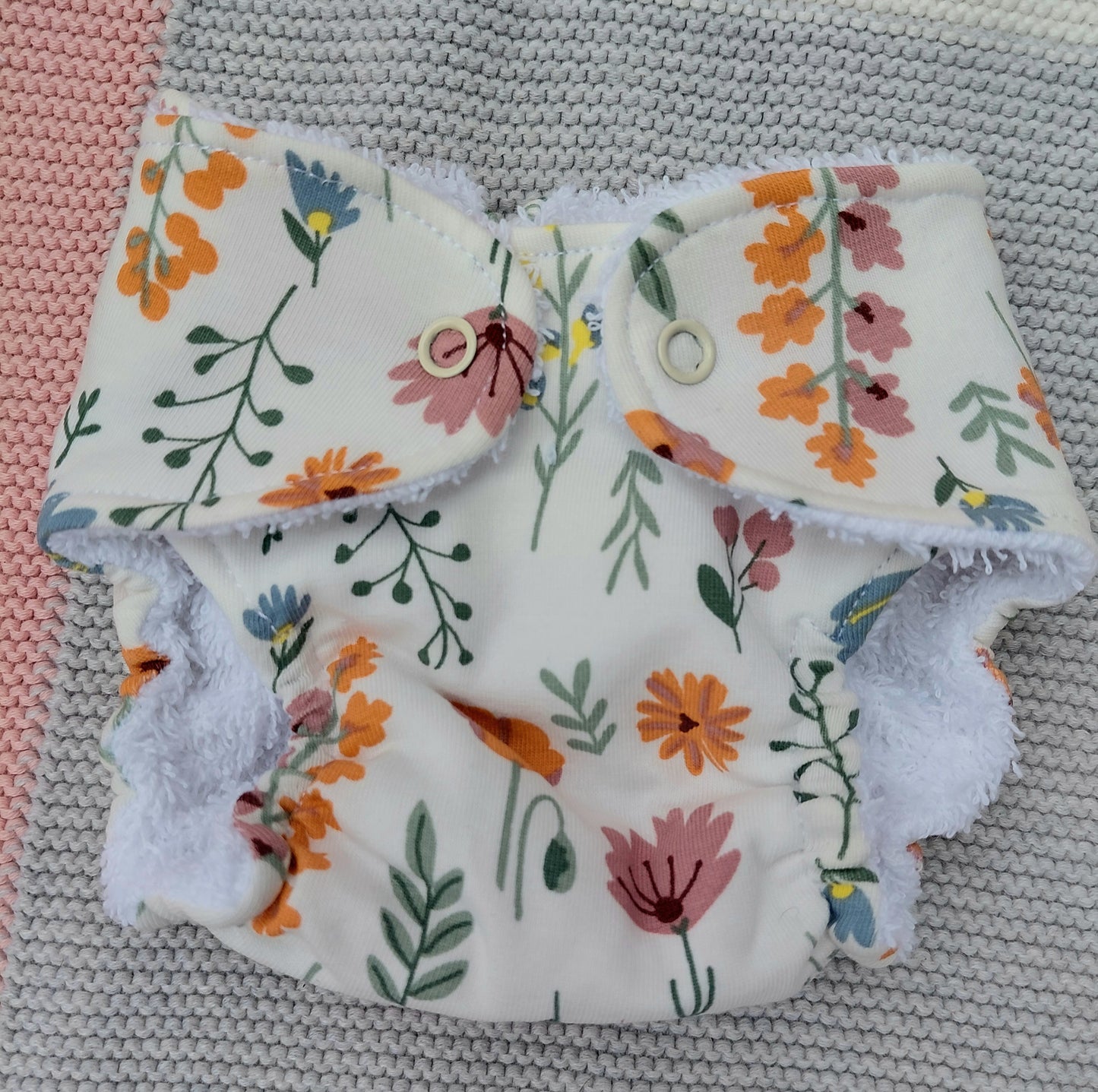 Luxury autumn floral nappy - Medium 16-17inch
