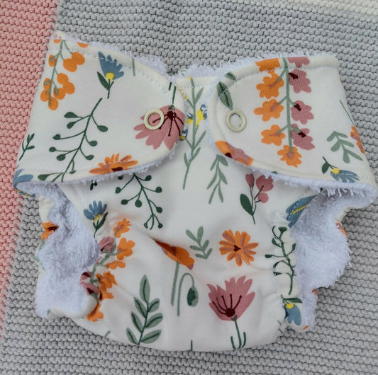 Luxury autumn floral nappy - Medium 16-17inch