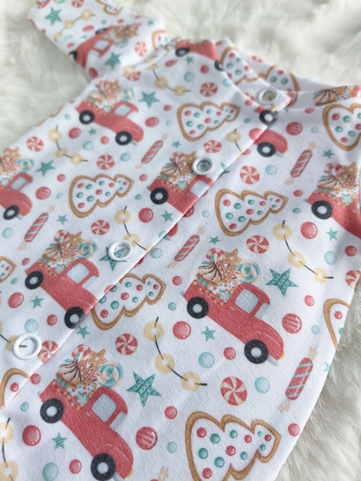 12-13inch Christmas trucks Sleepsuit