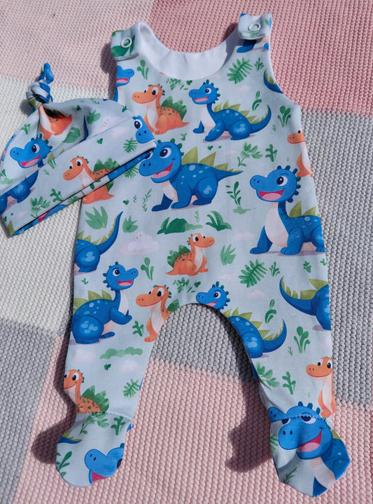 14-15inch Dino footed romper