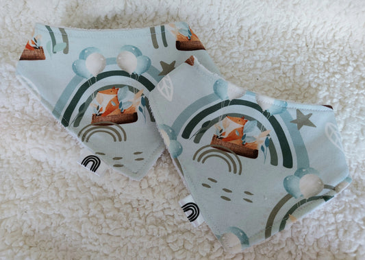 Rainbow fox Bandana Dribble Bib